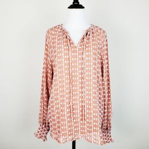 Walter Baker Top Blouse Embroidered Dusty Rose Boho Cottagecore Spring Summer
